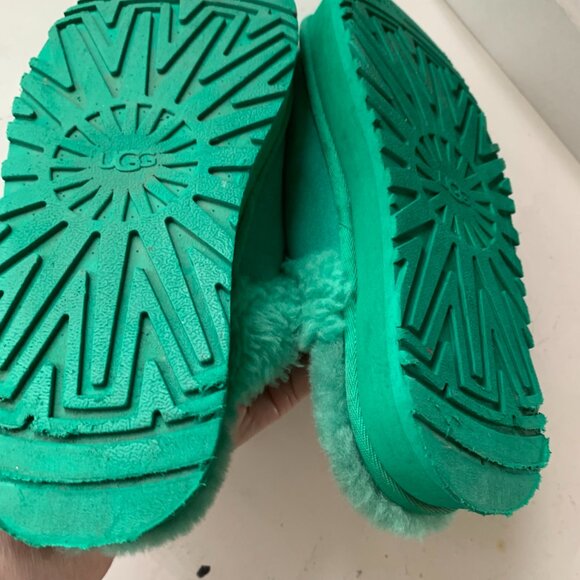 UGG DISQUETTE SCATTER GRAPHIC SLIPPER SIZE US 8 EMERALD GREEN PLATFORM SHOE - Picture 9 of 10